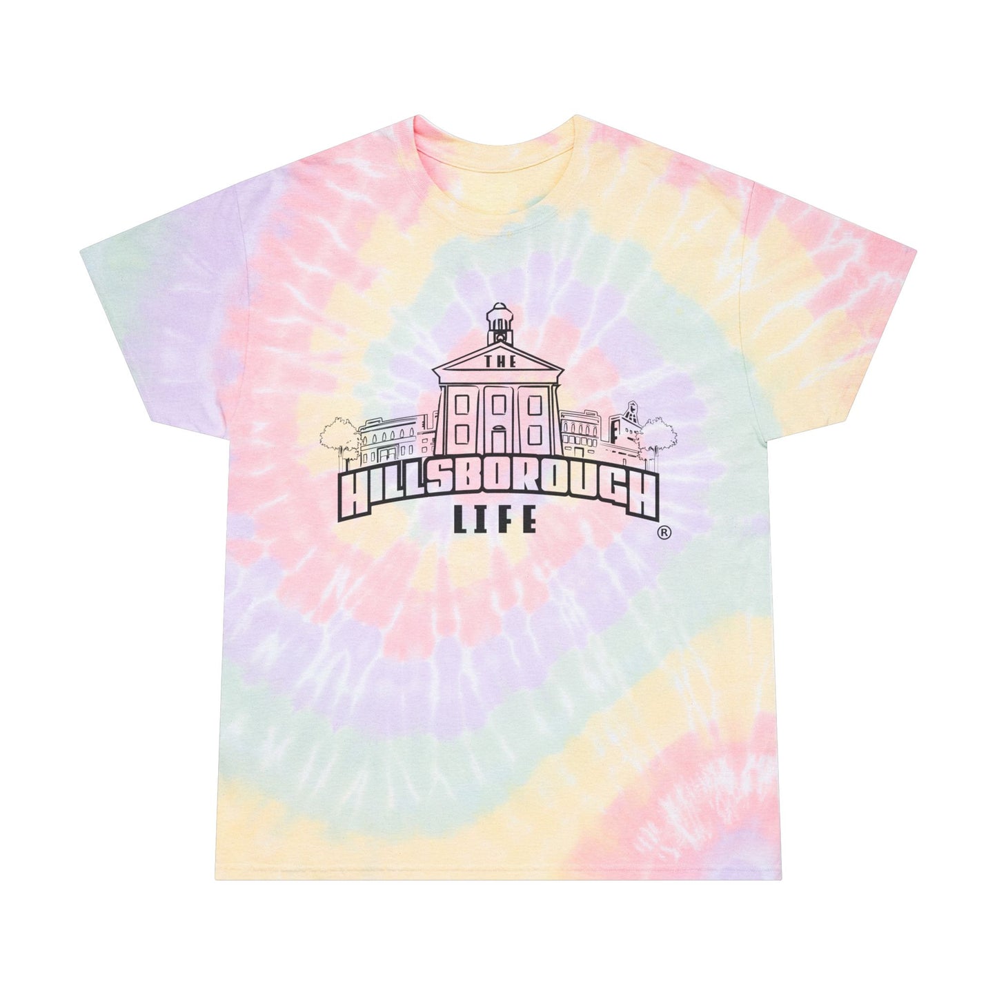 The Hillsborough Life Tie-dye T-shirt (Hazy rainbow)